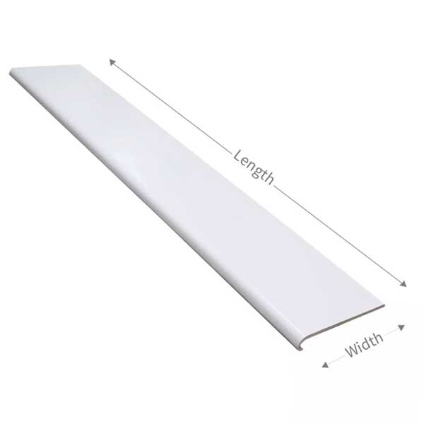 1.25m Internal Plastic PVC Window Cill Bullnose Capping Board Cover