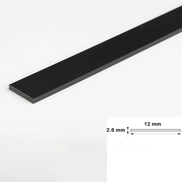 1 Metre Durable PVC Flat Bar in Multiple Sizes