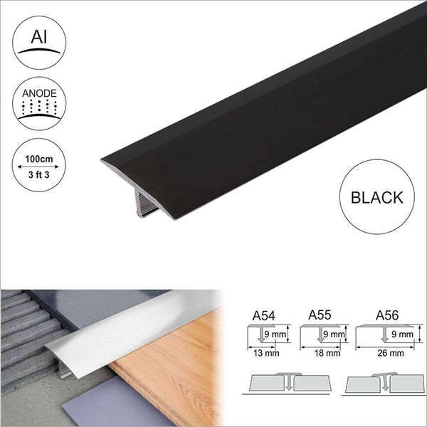 13mm Anodised Aluminium Door Threshold Trim T Bar Transition Strip For Tiles