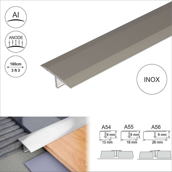 13mm Anodised Aluminium Door Threshold Trim T Bar Transition Strip For Tiles