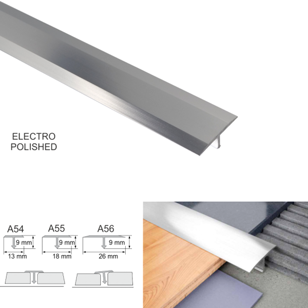 18mm Anodised Aluminium Threshold Trim T Bar Transition Trim For Tiles