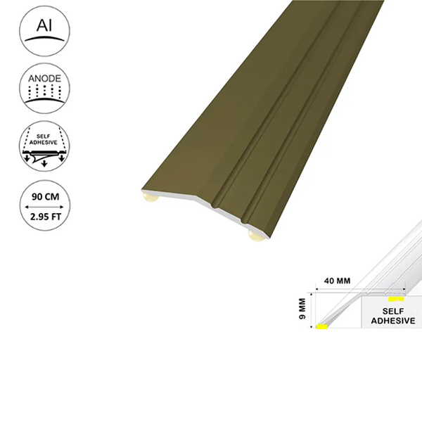 1m Anodised Aluminium Door Floor Bar Edge Trim Threshold Ramp Self Adhesive