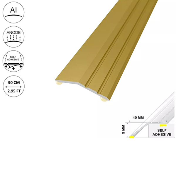 1m Anodised Aluminium Door Floor Bar Edge Trim Threshold Ramp Self Adhesive