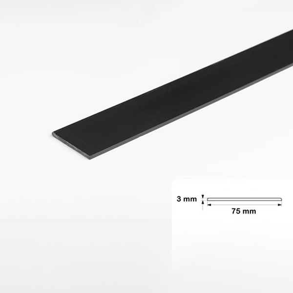 1m PVC Black Durable Flat Bar Trim Architrave, Cover