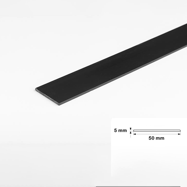 1m PVC Black Durable Flat Bar Trim Architrave, Cover