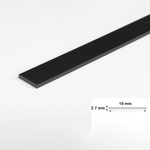 1m PVC Black Durable Flat Bar Trim Architrave, Cover