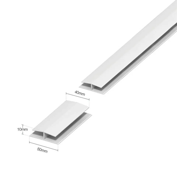 1m Soffit Joint H Trim - PVC Plastic Board Jointing Strip