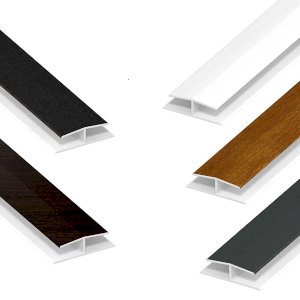 1m Soffit Joint H Trim - PVC Plastic Board Jointing Strip