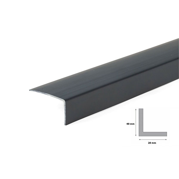 1m Unequal Anthracite Plastic Pvc Corner 90 Degree Angle Trim