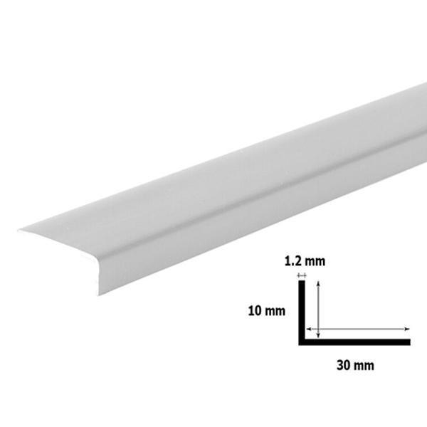 1m Unequal Plastic Light Grey PVC Corner 90 Degree Angle Trim