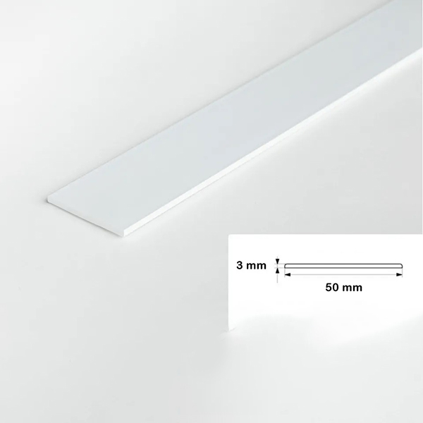 2.5 Metre Durable PVC Flat Bar Trim Architrave, Cover