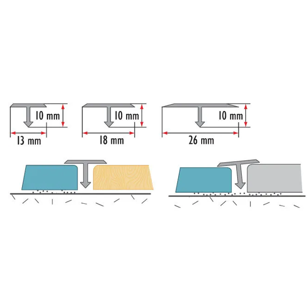 2.5m T Bar Threshold Trim Aluminium Door Strip Profile