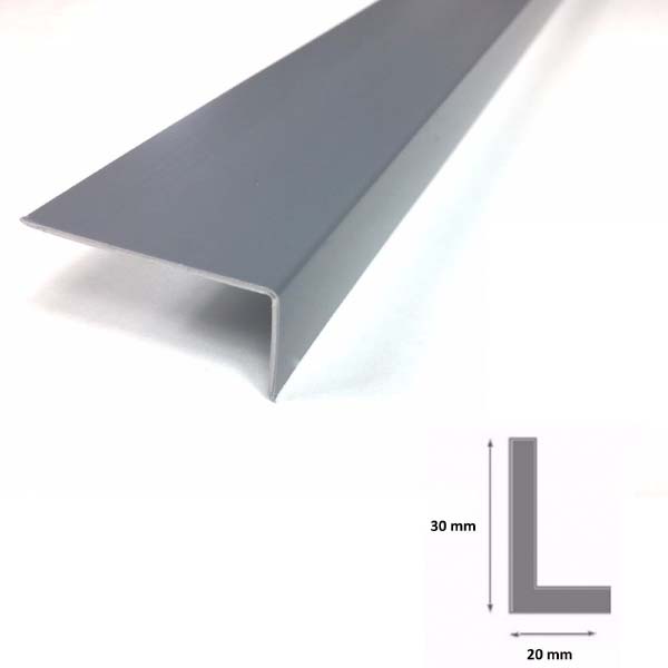 2.5m Unequal Gray Plastic PVC Corner 90 Degree Angle Trim