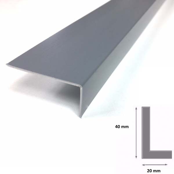 2.5m Unequal Gray Plastic PVC Corner 90 Degree Angle Trim