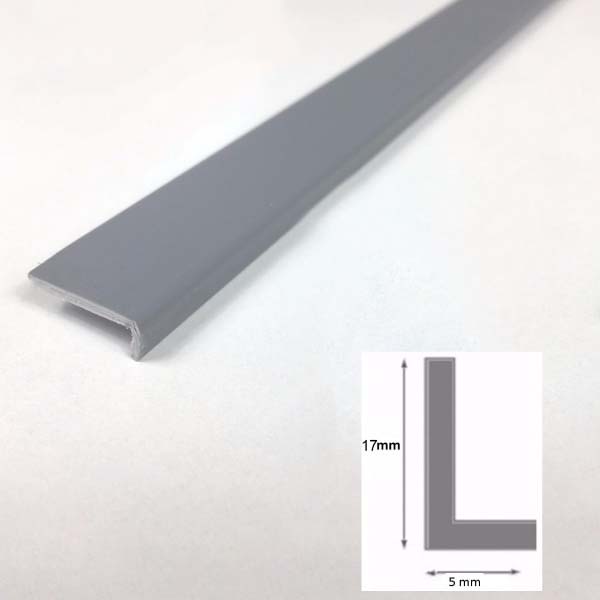 2.5m Unequal Gray Plastic PVC Corner 90 Degree Angle Trim