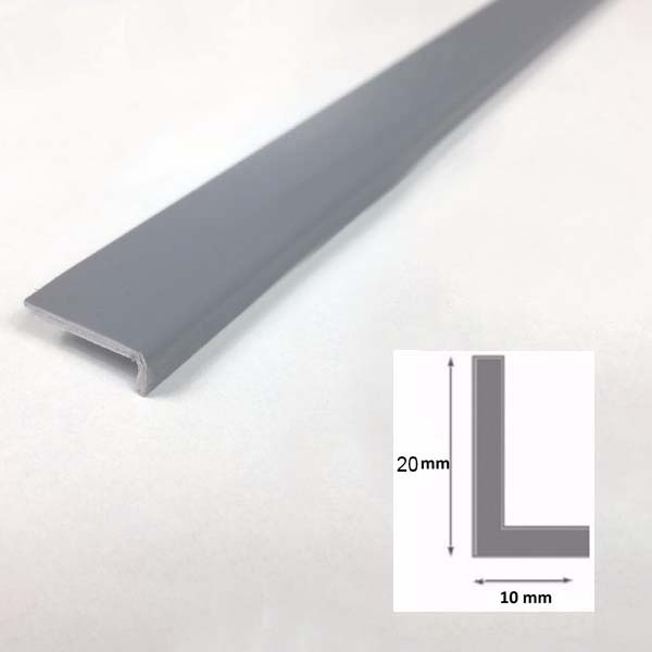 2.5m Unequal Gray Plastic PVC Corner 90 Degree Angle Trim