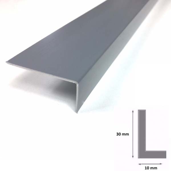 2.5m Unequal Gray Plastic PVC Corner 90 Degree Angle Trim