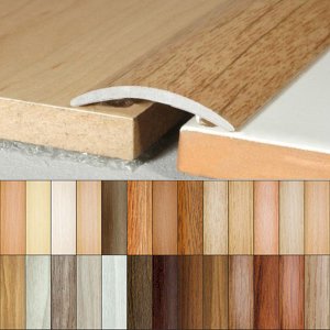 30mm Wood Effect Aluminium Floor Edging Bar Strip Trim Threshold Self Adhesive