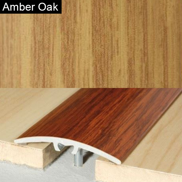 40mm Aluminium Wood Effect Door Floor Bar Edge Trim Threshold