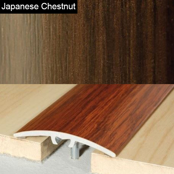 40mm Aluminium Wood Effect Door Floor Bar Edge Trim Threshold