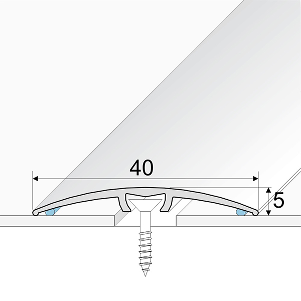 40mm Anodised Aluminium Door Threshold for connecting wooden, laminate, carpet, vinyl or tiled floors