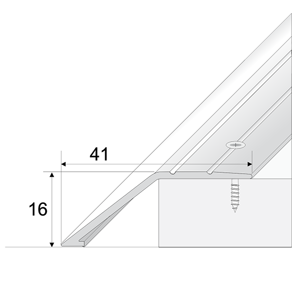 41mm Anodised Aluminium Door Threshold Ramp Profile Screwfix