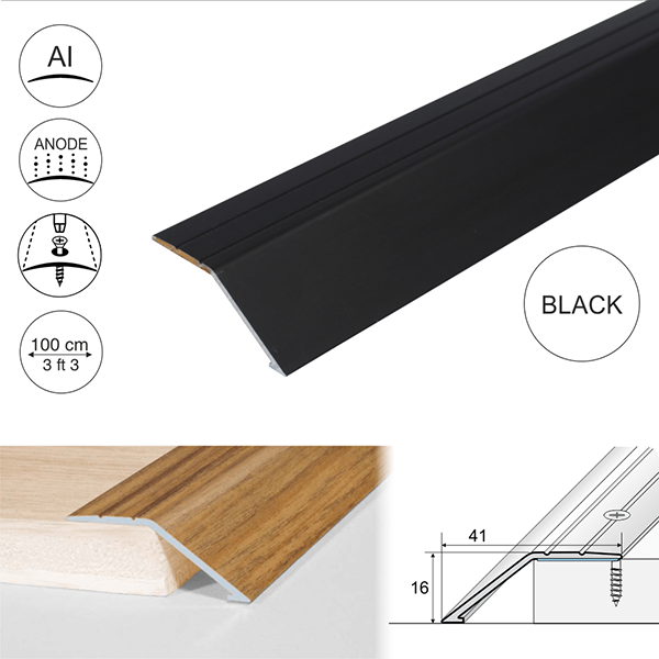 41mm Anodised Aluminium Door Threshold Ramp Profile Screwfix