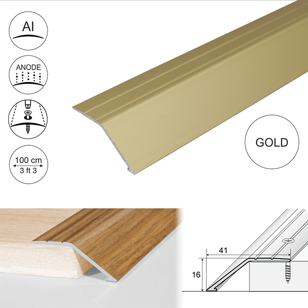 41mm Anodised Aluminium Door Threshold Ramp Profile Screwfix