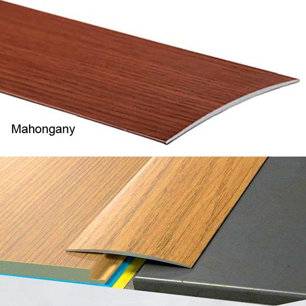 80mm Wide Self-Adhesive Aluminium Wood Effect Transition Strip Carpet Cover Door Floor Threshold