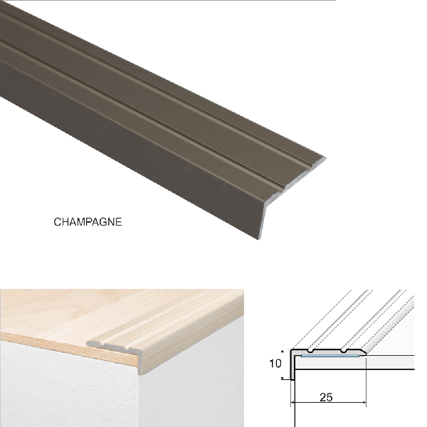 Aluminium Anti Non Slip Stair Edge Nosing