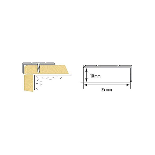 Aluminium Anti Non Slip Stair Edge Nosing Rubust Trim Drilled