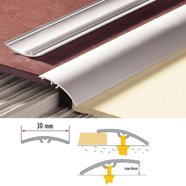 Aluminium Carpet Cover Door Thresholds Silver Floor Trim Transition Strip