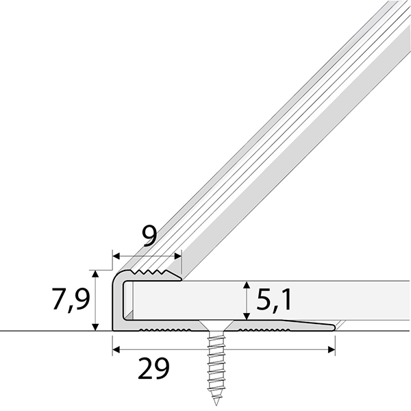 Aluminium Carpet Edge Ending Profile Cover Strip Floor Trim