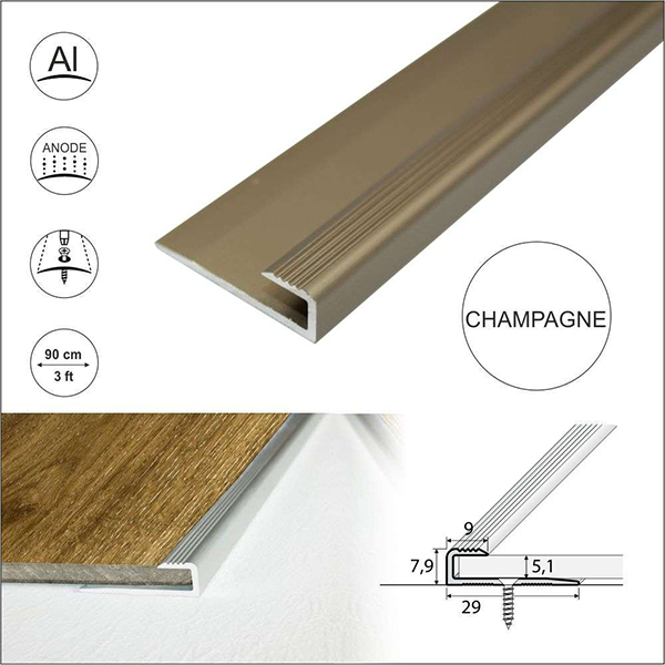 Aluminium Carpet Edge Ending Profile Cover Strip Floor Trim