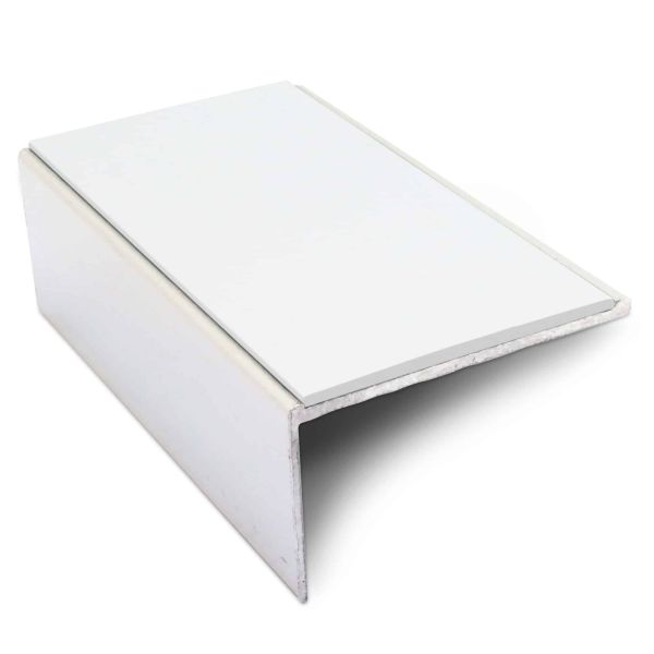 Aluminium Commercial Stair Nosing 56mm x 32mm Edge Trim With Non Slip Pvc Insert 