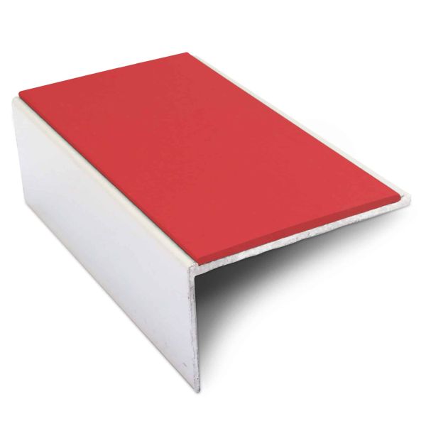 Aluminium Commercial Stair Nosing 56mm x 32mm Edge Trim With Non Slip Pvc Insert 