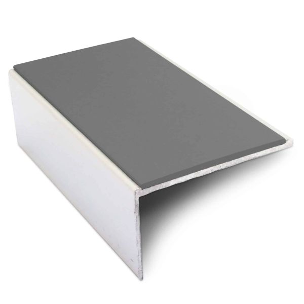 Aluminium Commercial Stair Nosing 56mm x 32mm Edge Trim With Non Slip Pvc Insert 