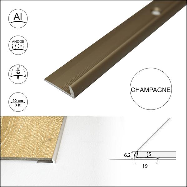 Aluminium Door Thresholds for Luxury Click Vinyl Flooring