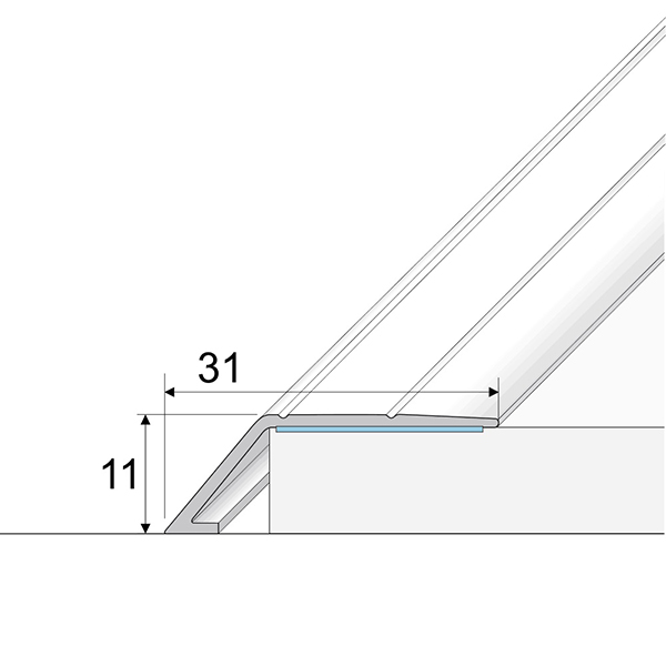 Aluminium Door Thresholds Ramp Self Adhesive For Connecting Wooden, Laminate, Carpet, Vinyl Floors