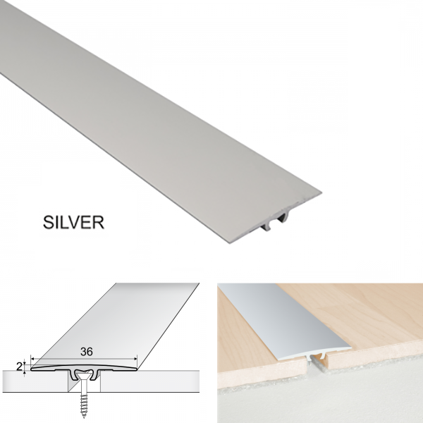 A68 Aluminium Flat Door Threshold 36mm Anodised Profile