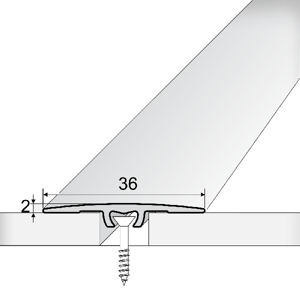 A68 Aluminium Flat Door Threshold 36mm Anodised Profile