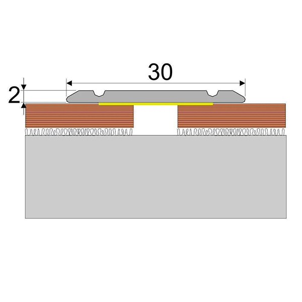 Aluminium Flat Door Threshold Self Adhesive For Wooden, Laminate, Carpet Vinyl Flooring