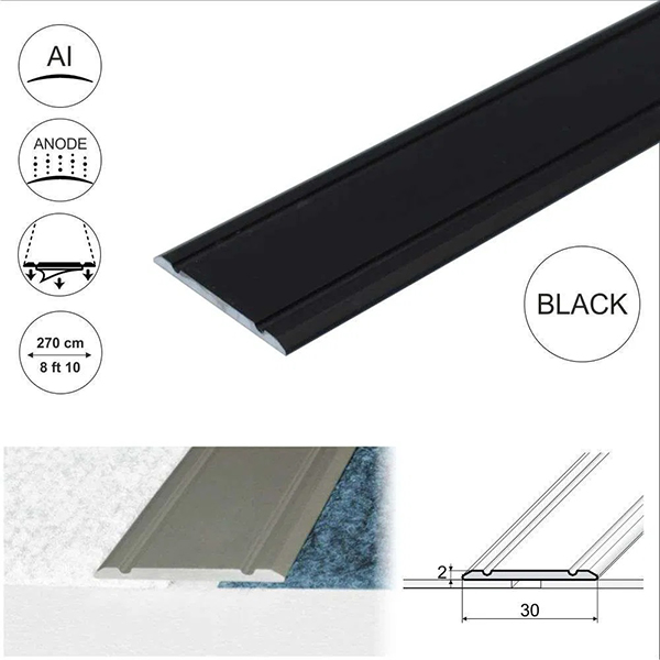 Aluminium Flat Door Threshold Self Adhesive For Wooden, Laminate, Carpet Vinyl Flooring