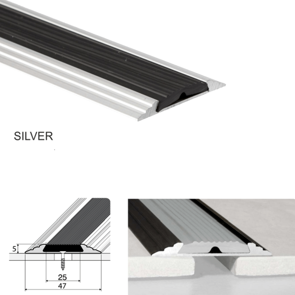 Aluminium Flat Non Slip Door Threshold A10 50mm Profile Anodised