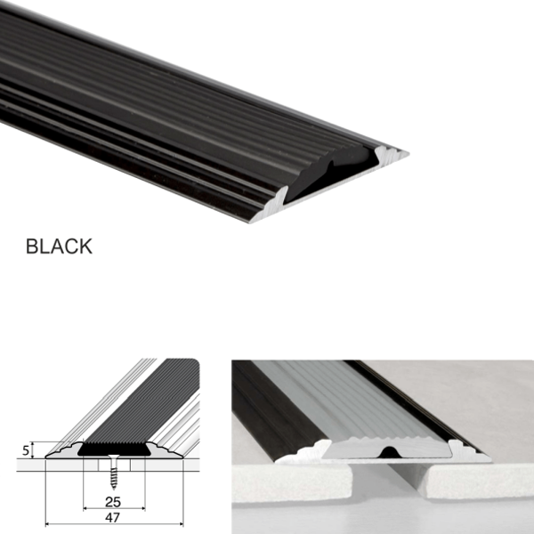 Aluminium Flat Non Slip Door Threshold A10 50mm Profile Anodised