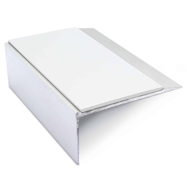 Aluminium Non Slip Stair Nosing 66mm x 32mm Edge Trim With Pvc Insert