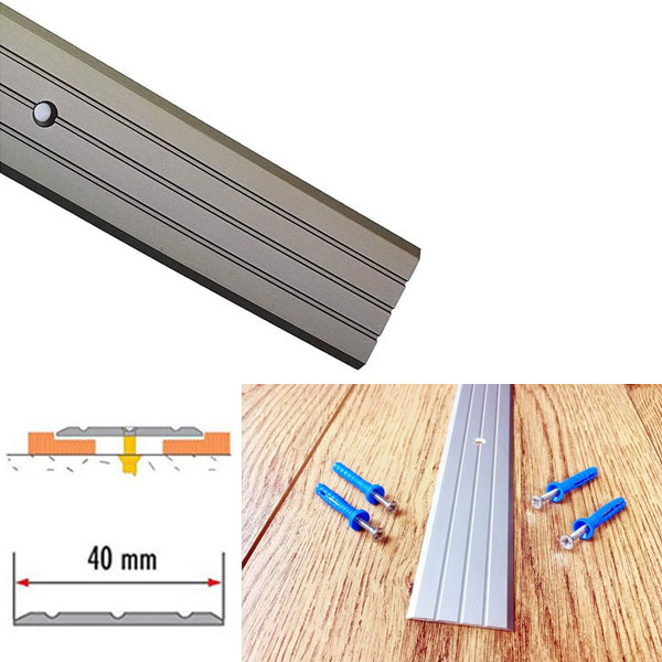 Aluminium Rail Drilled Fluted Floor Threshold For Wooden Floor