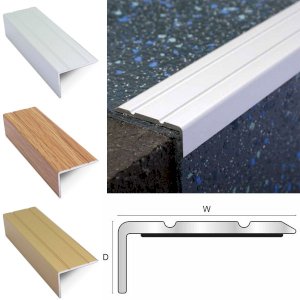 Aluminium Retro Fit Self Adhesive 25 x 10mm Non Slip Stair Nosing