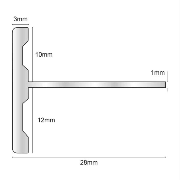 Aluminium Stair Nosing  2600mm x 28mm Formable 2 in 1