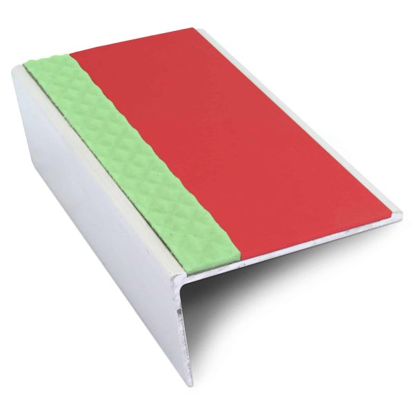 Aluminium Stair Nosing 57mm x 32mm Edge Trim With Anti Slip PVC Insert